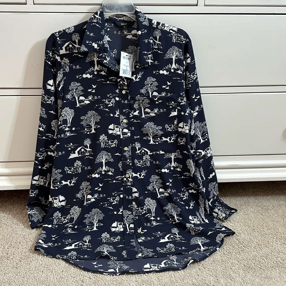 NEXT printed button down shirt